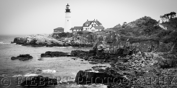 Portland Head Light B&W Panorama